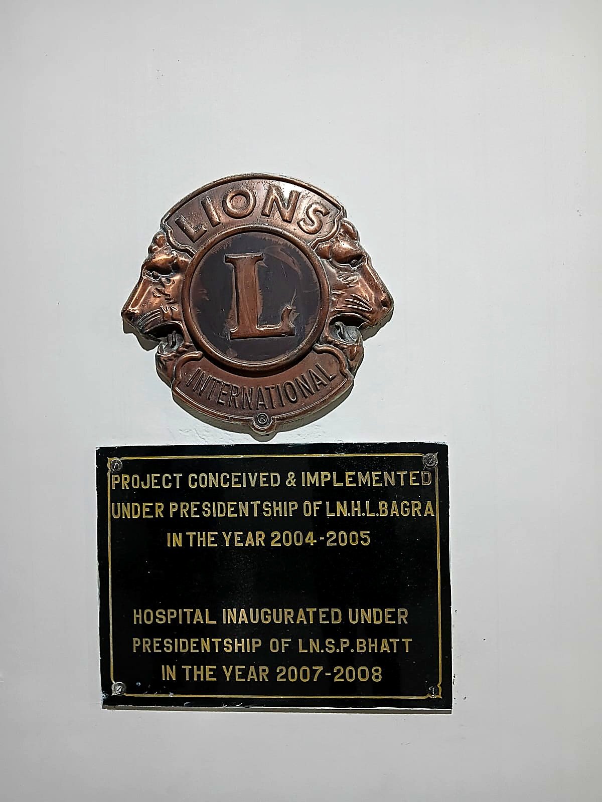 Lions Club Inauguration Metal Plaque